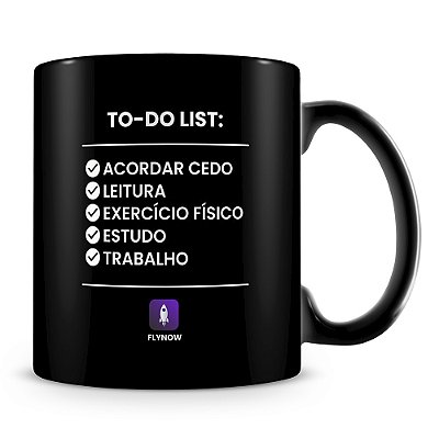 Caneca Flynow 100% Preta (Mod.3)