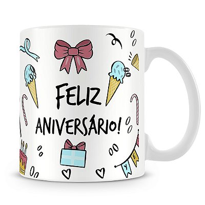 Caneca Feliz Aniversário Mod.2 (Com Foto)