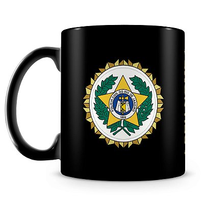Caneca Polícia Civil do Rio de Janeiro 100% Preta (Com Nome)