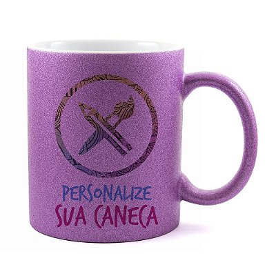 Caneca Personalizada do seu Jeito Glitter Roxo