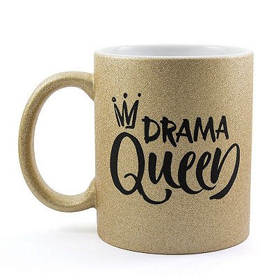 Caneca Personalizada Glitter Bronze Drama Queen