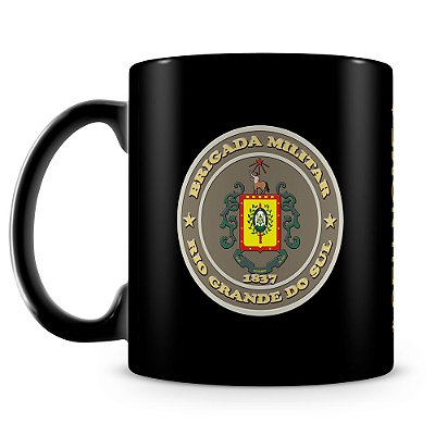 Caneca Brigada Militar do Rio Grande do Sul 100% Preta (Com Nome)