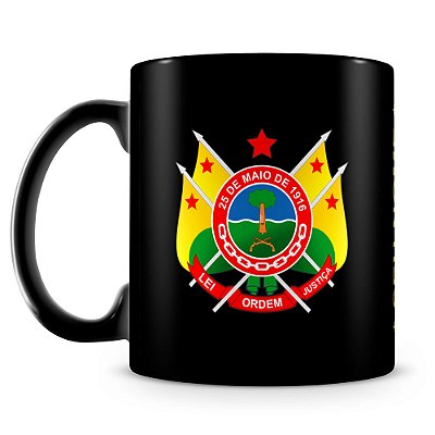 Caneca Polícia Militar do Acre 100% Preta (Com Nome)