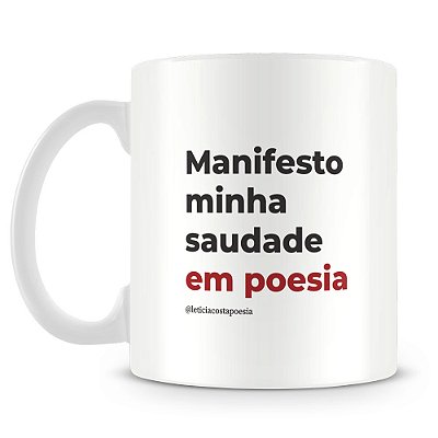 Caneca Saudade em Poesia