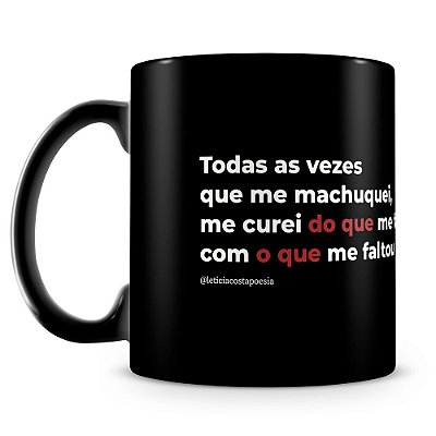 Caneca Coração Remendado (100% Preta)