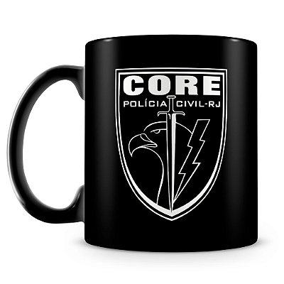 Caneca Polícia Civil do RJ CORE (100% Preta)