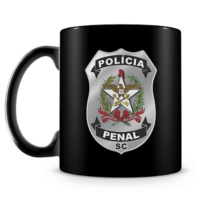 Caneca Polícia Penal de Santa Catarina (100% Preta)