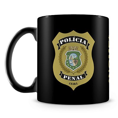 Caneca Polícia Penal do Ceará 100% Preta (Com Nome)