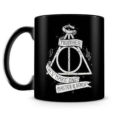 Caneca Personalizada Relíquias da Morte (100% Preta)