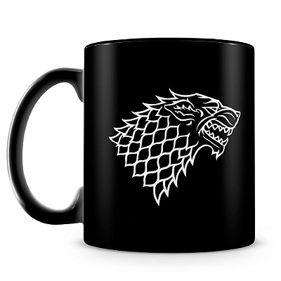 Caneca Personalizada Casa Stark (100% Preta)