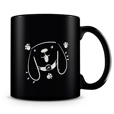 Caneca Personalizada Trabalho Duro Pelo Meu Cachorro (100% Preta)