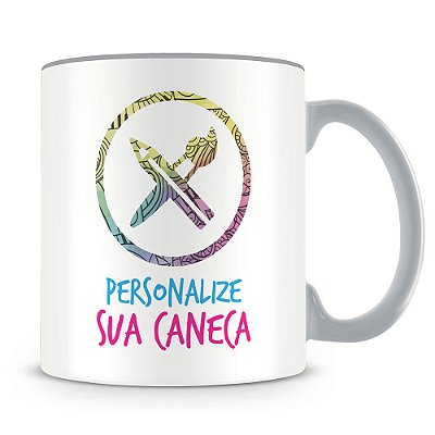 Caneca Personalizada do seu Jeito Alça e Interior Cinza