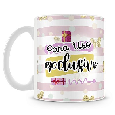 Caneca Uso Exclusivo do Amigo Secreto (Rosa)