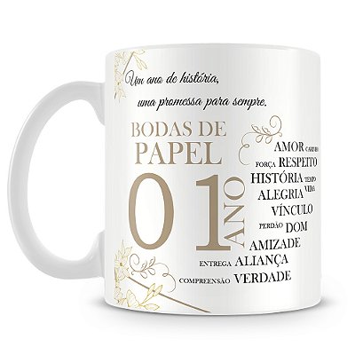 Caneca Bodas de Papel (Com Foto)