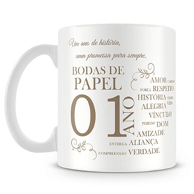 Caneca Bodas de Papel Mod.2 (Com Foto)