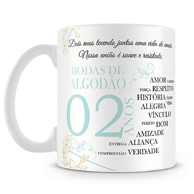 Caneca Bodas de Algodão (Com Foto)
