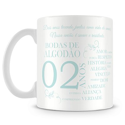 Caneca Bodas de Algodão Mod.2 (Com Foto)