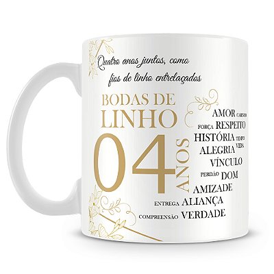 Caneca Bodas de Linho (Com Foto)