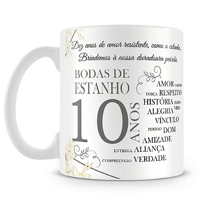 Caneca Bodas de Estanho (Com Foto)