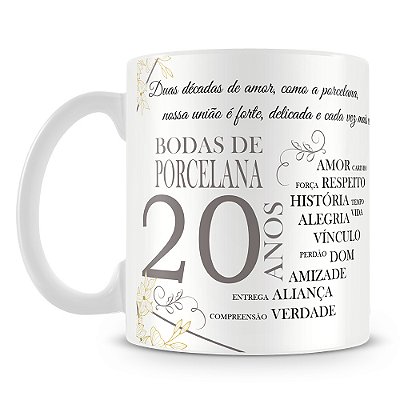 Caneca Bodas de Porcelana (Com Foto)