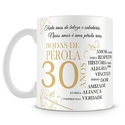 Caneca Bodas de Pérola (Com Foto)