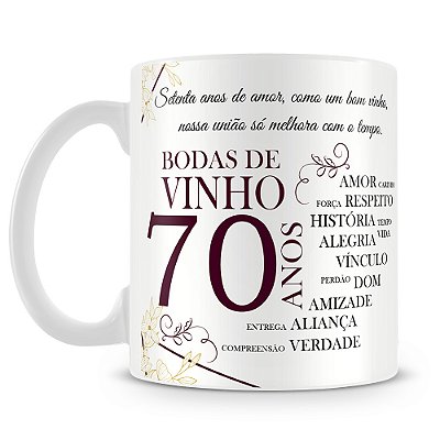 Caneca Bodas de Vinho (Com Foto)