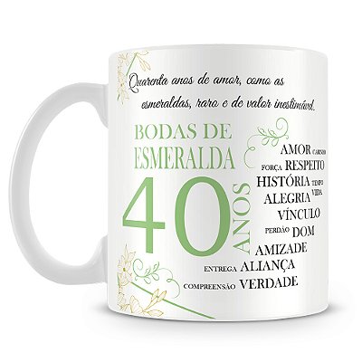 Caneca Bodas de Esmeralda (Com Foto)