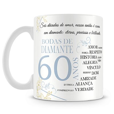 Caneca Bodas de Diamante (Com Foto)