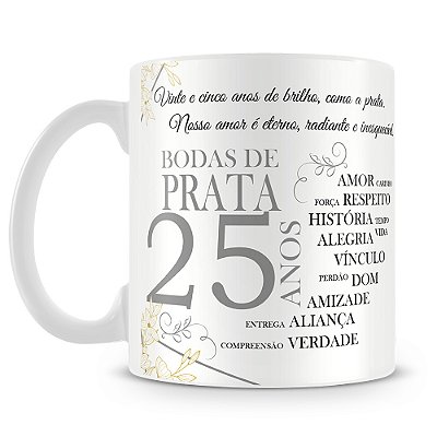 Caneca Bodas de Prata (Com Foto)