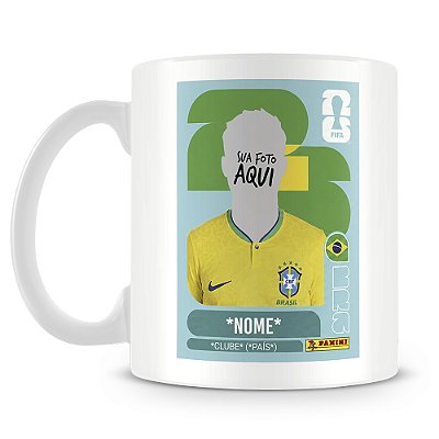 Caneca Figurinha da Copa (Foto e Nome)