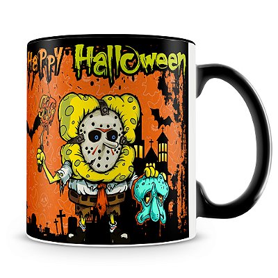 Caneca Halloween Bob Esponja (Com Foto)