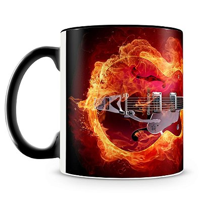 Caneca Personalizada Guitarra em Chamas