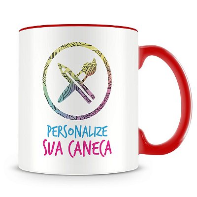 Caneca Personalizada do seu Jeito Alça e Interior Vermelho