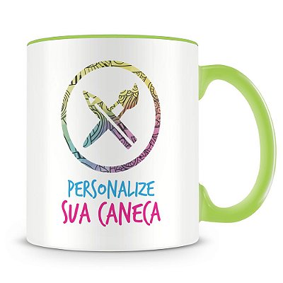 Caneca Personalizada do seu Jeito Alça e Interior Verde Claro