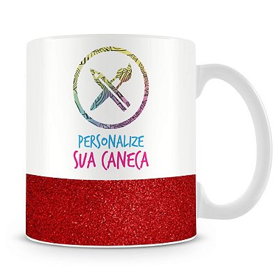 Caneca Personalizada do seu Jeito Base Glitter Vermelho