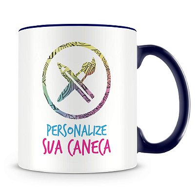 Caneca Personalizada do seu Jeito Alça e Interior Azul Escuro