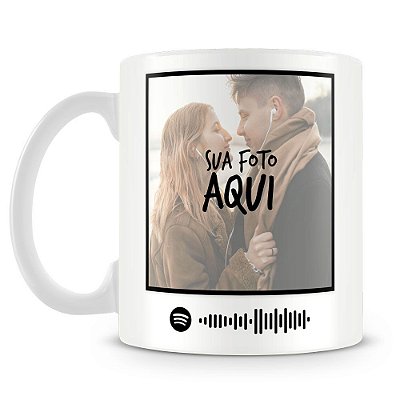 Caneca Personalizada com Foto e Música Spotify (Mod.3)