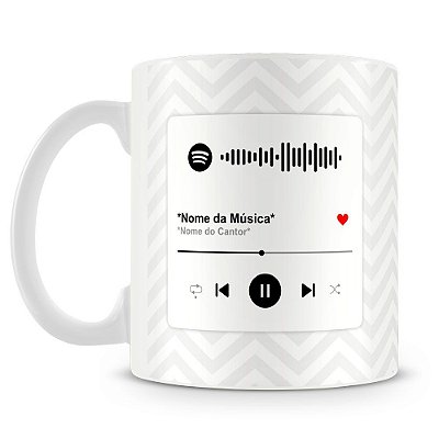 Caneca Personalizada com Música Spotify