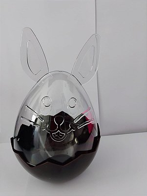 Cesta de Páscoa Ovo com Tampa  Carinha de Coelho G