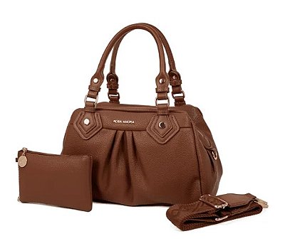 Bolsa com detalhes plissados marrom