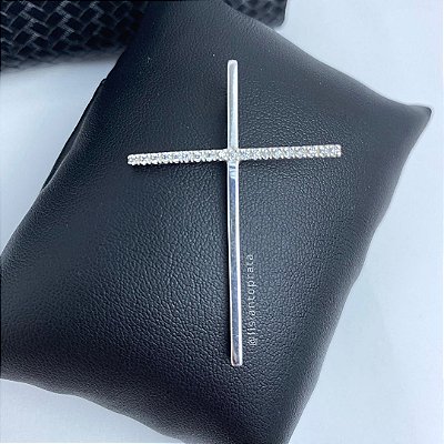 Pingente Cruz c/ Micro Zircônias - Prata 925