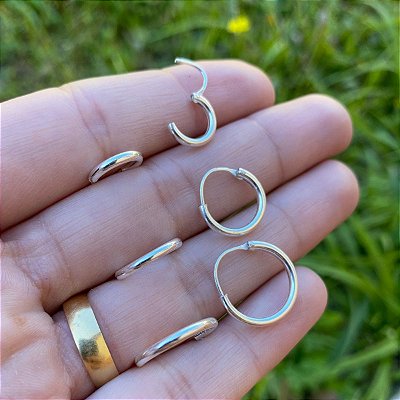 Trio de Argolas - Prata 925