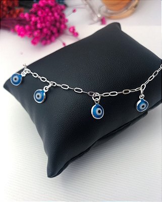 Pulseira Cartier Seis  Olho Grego - Prata 925