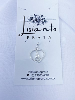 Pingente Coração com Nossa Senhora - Prata 925