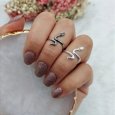 Anel Falange Cobra Regulável - Prata 925