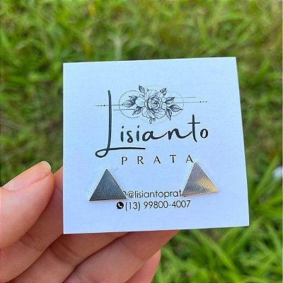 Brinco Triângulo Geométrico liso - Prata 925