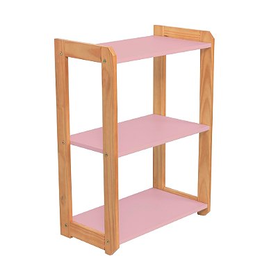Estante Montessori para Brinquedos Rosa Blush