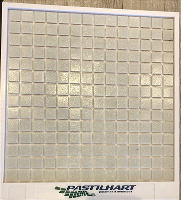 PASTILHA DE VIDRO RESINADA 2X2 ORIENTAL CINZA CLARO K5