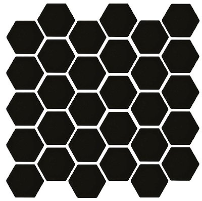 PASTILHA DE PORCELANA HEXAGONAL SIXTIES BLACK 5X5 CM - M2