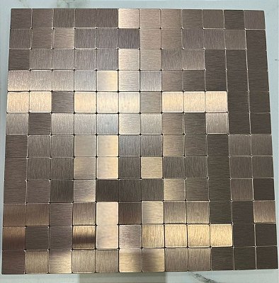 PASTILHA 2,5X2,5 CM ADESIVA ALLUMÍNIO BRONZE PLACA 30,5X30,5CM
